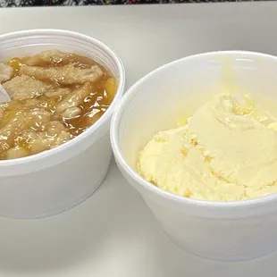 Peach culver with ice cream