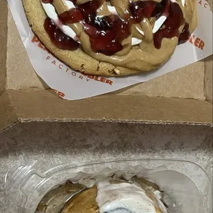 PEANUT BUTTER &amp; JELLY COOKIE and MAPLE SYRUP CINNAMON ROLL