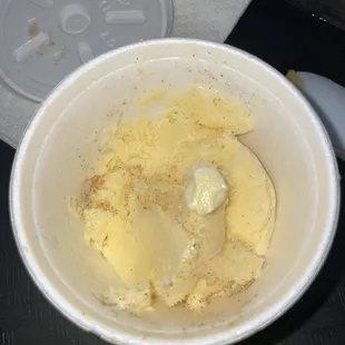 Freezer burnt ice cream that wasn't even combined with my cobbler.