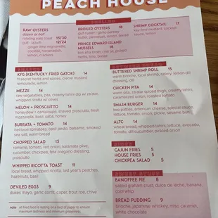 Food menu