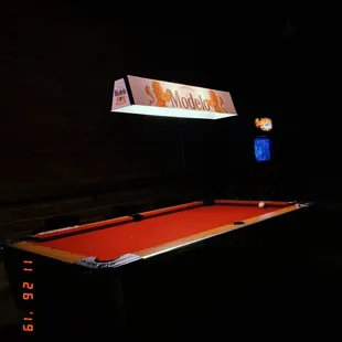 Brand new red pool table