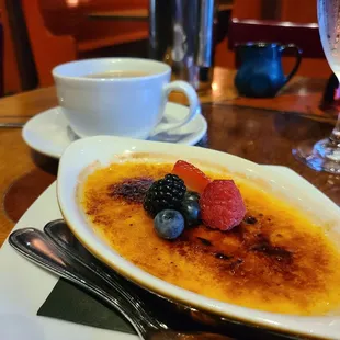 Creme Brulee and coffee.