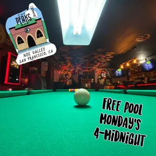 Free Pool on Mondays!