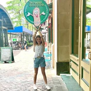 Peanut Shoppe sign out front of new location