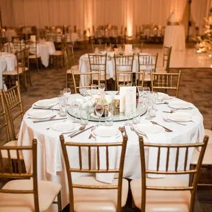 a table set for a wedding reception