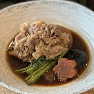 Watercress with brisket and tofu