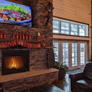 Cozy fireside seating