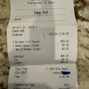 Brisket is not cheap