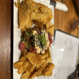 Pork Wonton Nachos Plate