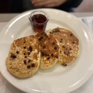 Kid's chocolate chip pancakes.