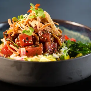 a bowl of food on a table