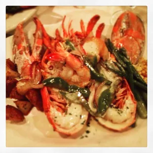 Lobster, shrimp and scallop entree. So delicious!