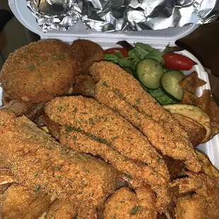 Fish, shrimp, crab, etc.