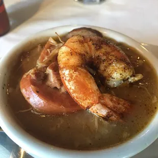 This was the gumbo, no andouille sausage, no D&amp;D sausage. Not real New Orleans flavor.