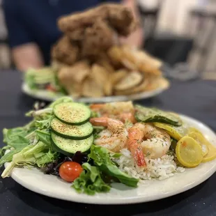 Bourbon Street Bourbon Grilled Shrimp Platte!