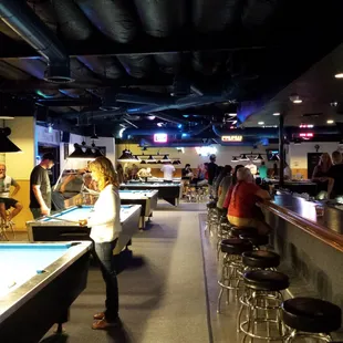 They have many pool tables.