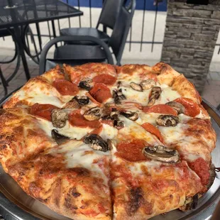 Pizza with mushrooms
