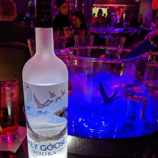 a bottle of grey goose vodka