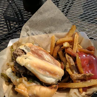 Peppersteak Burger w/ Fries