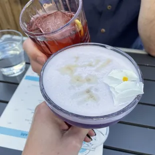 Flower Sour and Negroni