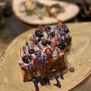 Ube stuffed French toast