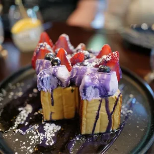 Ube stuffed French toast