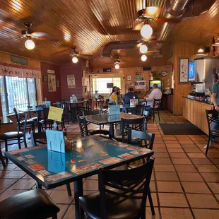 a view of the dining area