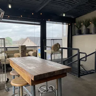 Upstairs seating area