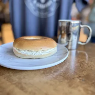 Bagel and cream cheese.