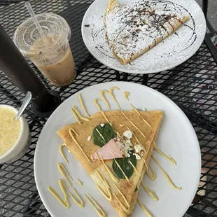 Egg, Ham and Cheese Crepe and S&apos;mores Crepe