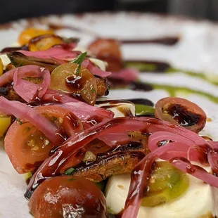 Caprese with fried green tomatoes