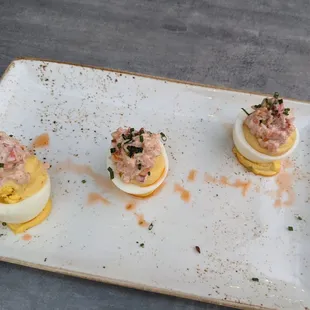 Lobster deviled eggs