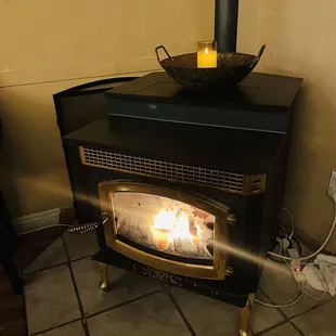 a wood burning stove