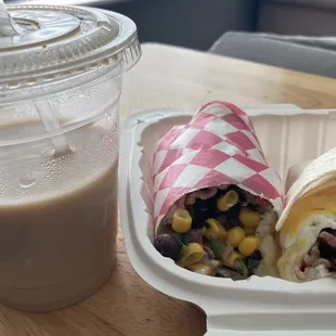 Southwest wrap with bacon! The best in the city! Mark my words!