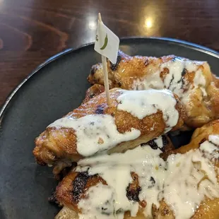 Mango Lime wings with Garlic Sauce