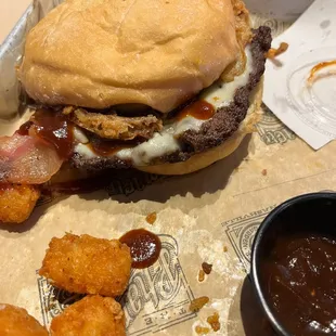 White Oak BBQ Burger with Tater Tots