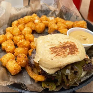 Chipotle Smash Burger with Tater Tots