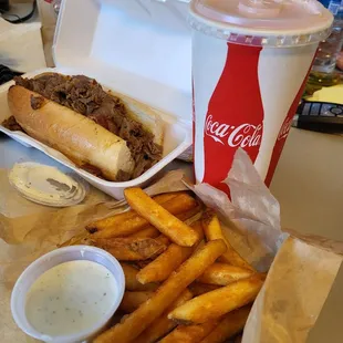 They have the best Philly steak sandwich &amp; ranch. I go here twice a week.  So, so good &amp; fast.