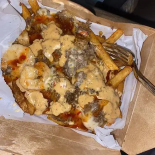 Cheese Beef Cheesesteak Fries add shrimp ‍