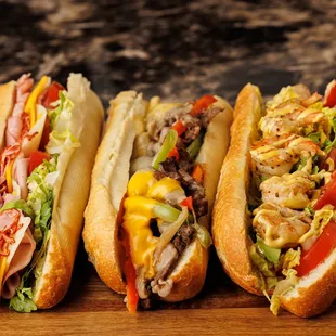 Hoagie cheesesteak Po'Boys