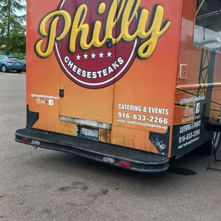 a food truck parked in a parking lot