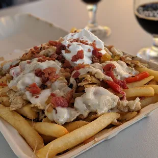 Philly Fries with chicken and provolone cheese