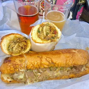 Bulgogi Philly Cheesesteak and a Chicken without cheese both the Large 10&quot; very good and very filling
