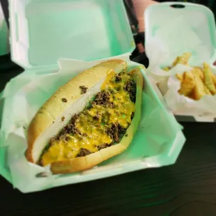 The Philly Special (without onions or mayo) and side of French Fries