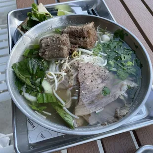 Build your own pho with bone marrow and brisket