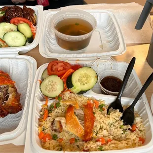 a variety of food items