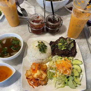 Bbq short ribs rice plate (com dai han)