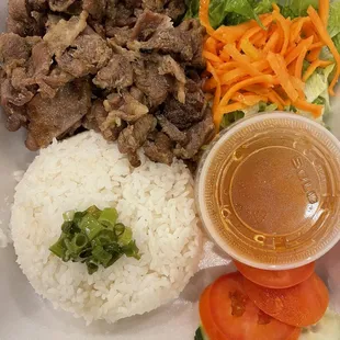 Pork rice plate