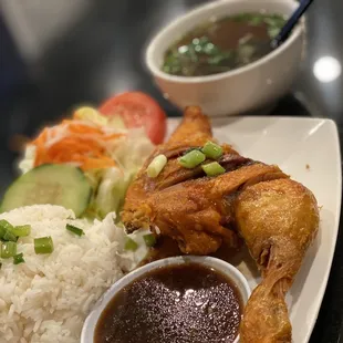 Deep-Fried Chicken Rice