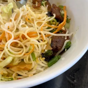 Pork vermicelli noodle bowl.
